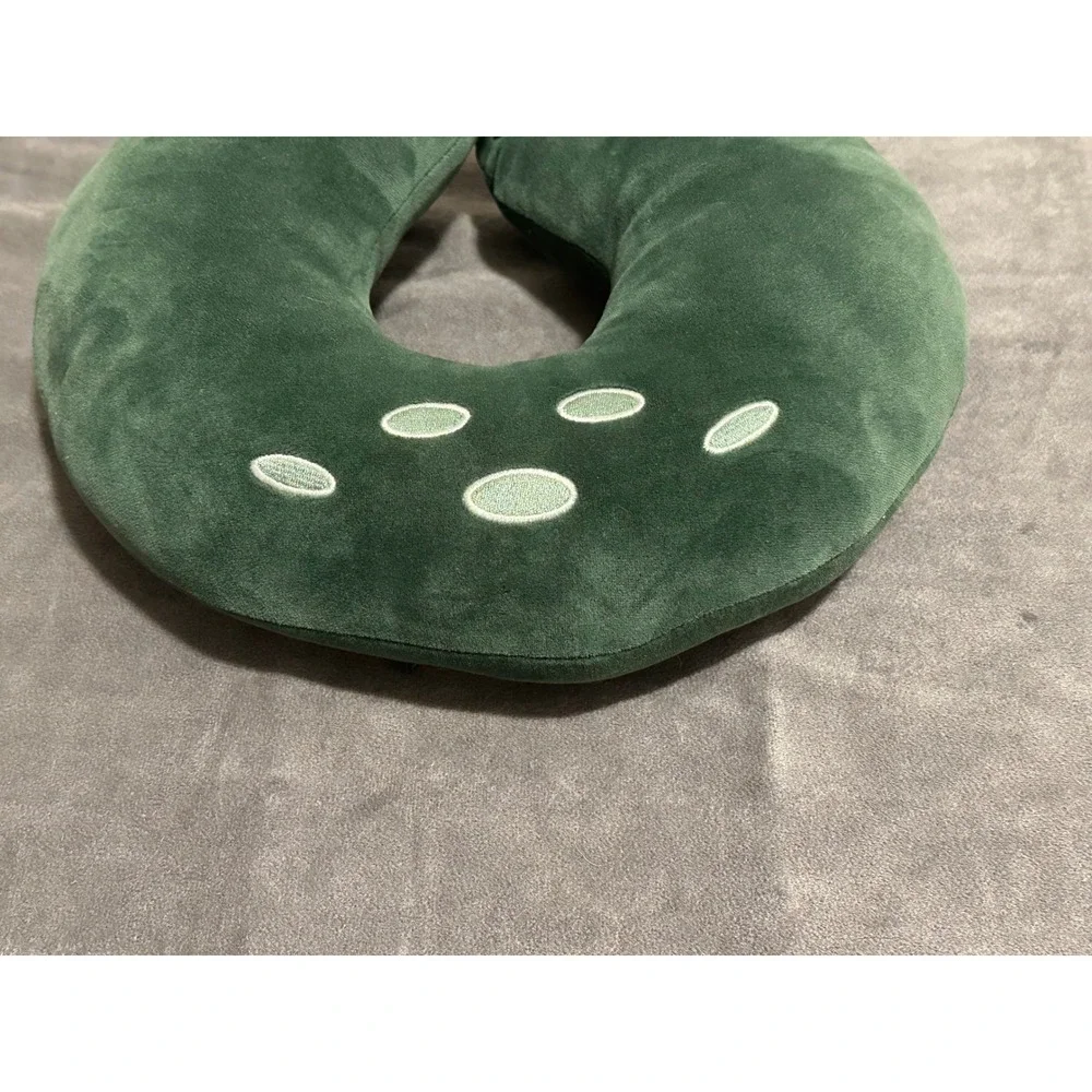 Green Crocodile Plush Travel Neck Pillow Kids Alligator Snap Closure